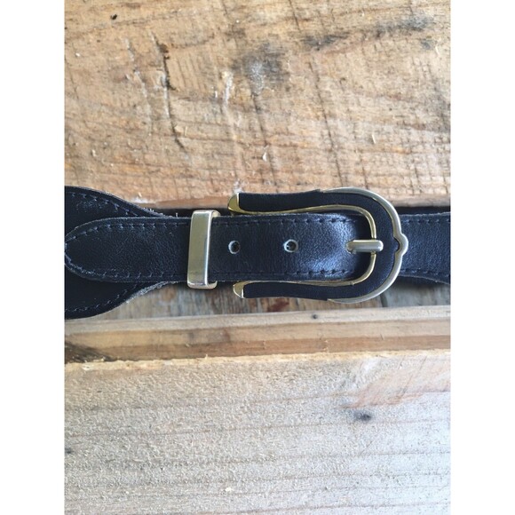Bally Made In Italy Belt Twist Navy Blue  Leather Gold Tone Buckle main image 7